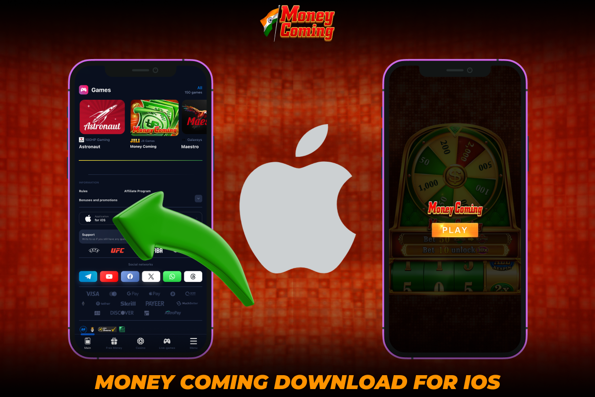 The popular Money Coming game is available for iOS devices such as the iPhone and iPad